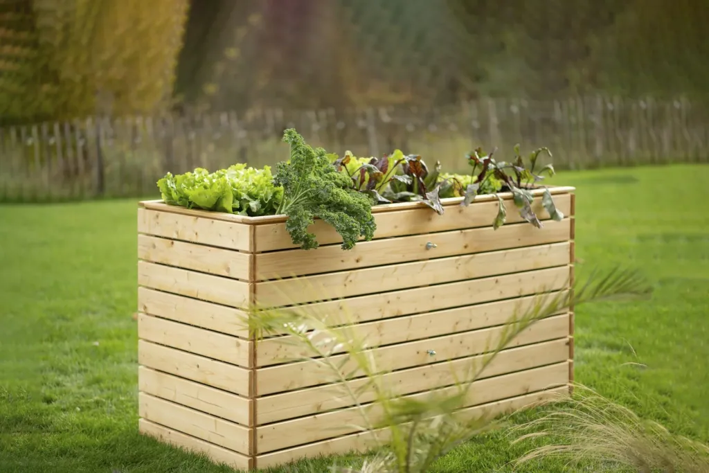 Raised Bed Asket XL, 160×70×90 cm, Natural – Spruce Wood, Back-Friendly