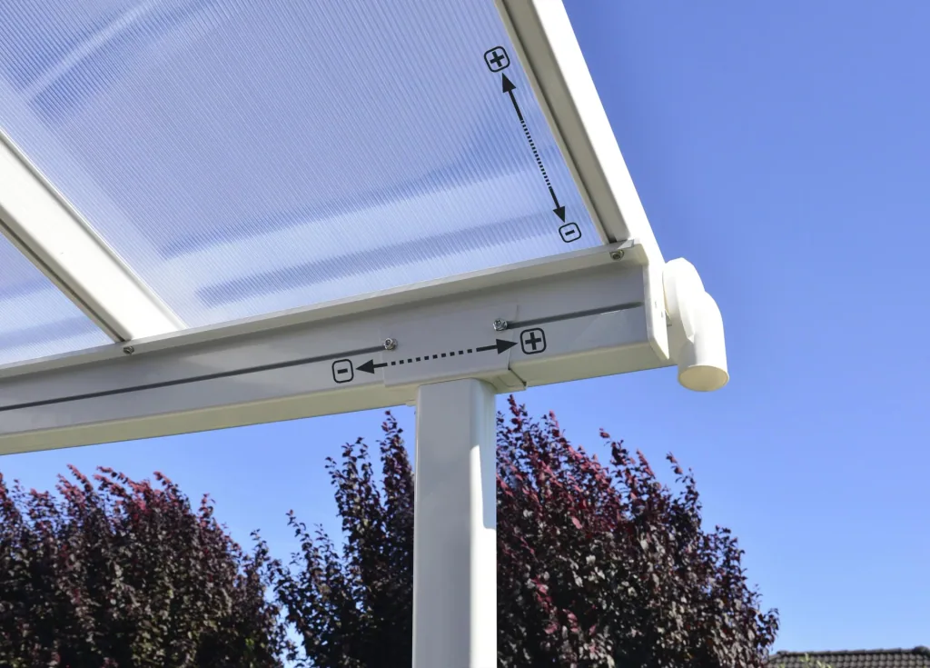 Palram Sierra Patio Cover 447 × 228 cm White – Aluminum with 6mm Polycarbonate