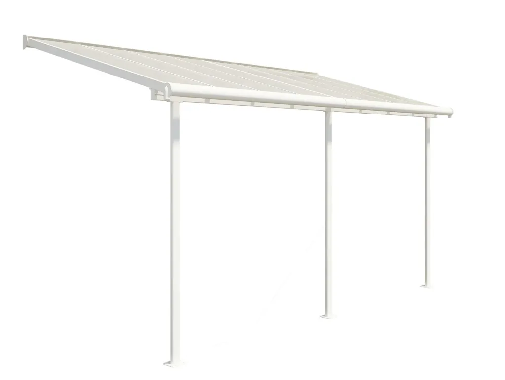 Palram Sierra Patio Cover 447 × 228 cm White – Aluminum with 6mm Polycarbonate