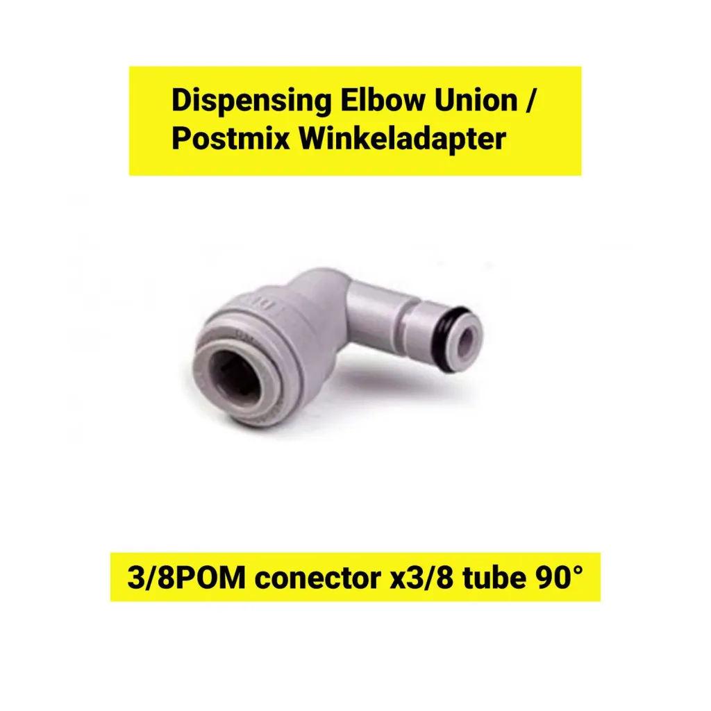 Postmix angle adapter 3/8POM connector x 3/8 tube 90°
