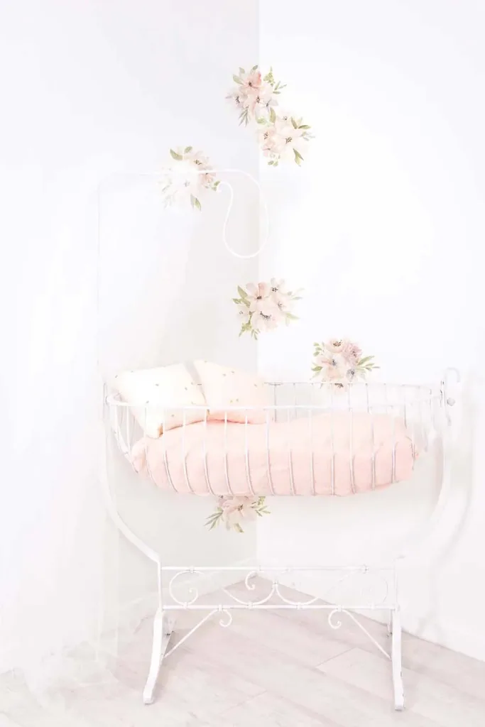 Lilipinso Wall sticker flower container apricot green