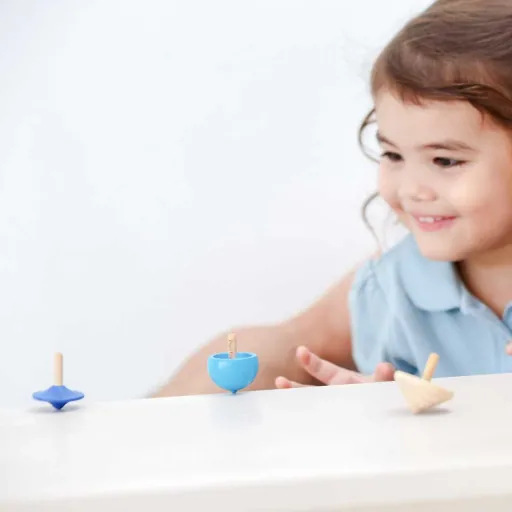 Plan Toys Kinder Kreiselbet Wood Blue Blue