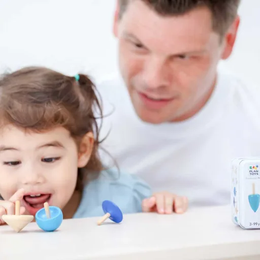 Plan Toys Kinder Kreiselbet Wood Blue Blue