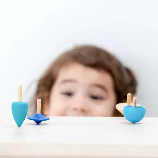 Plan Toys Kinder Kreiselbet Wood Blue Blue
