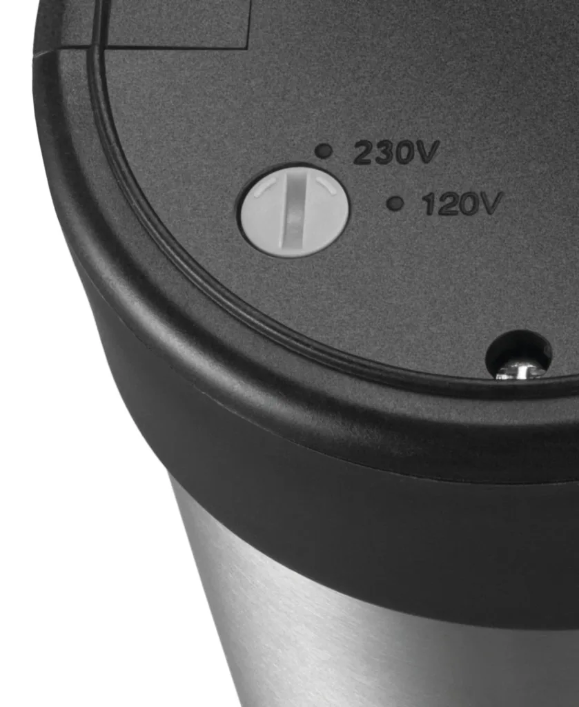 0.5 L stainless steel kettle, 7-piece set - with 2 drinking cups, coffee spoon and double compartment container