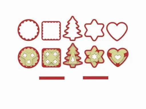 Linzer cookie cutter 12-piece set with ejector