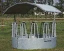 Roof for round hay rack