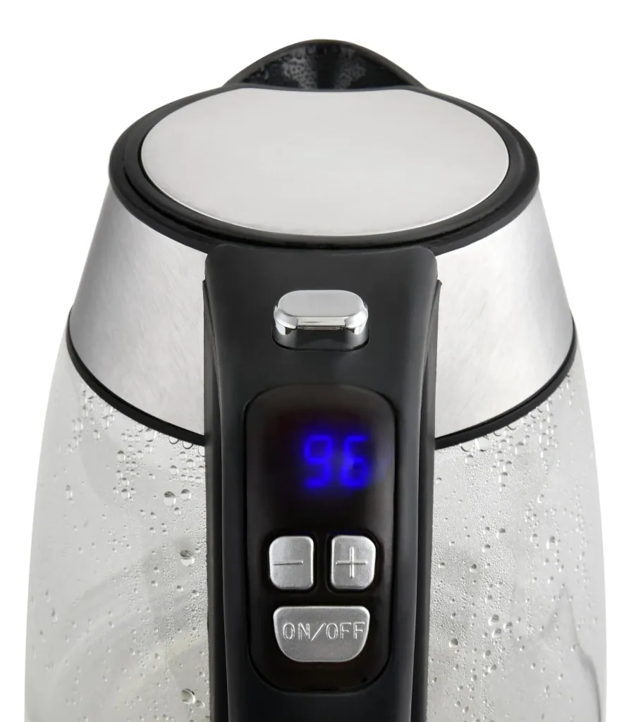 Glass kettle with digital temperature control