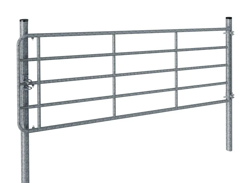 Steel gate post for pasture gates with plastic cap