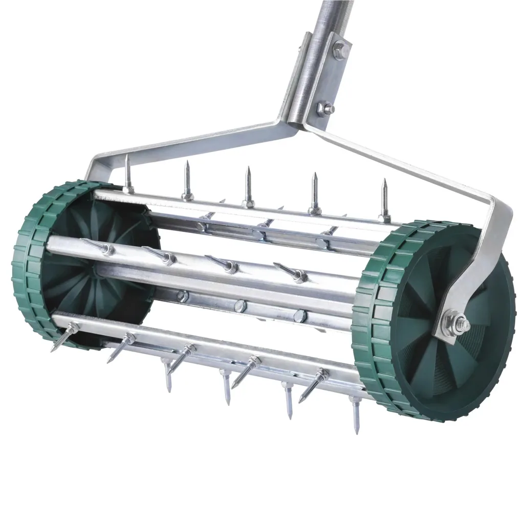 Rolling lawn aerator