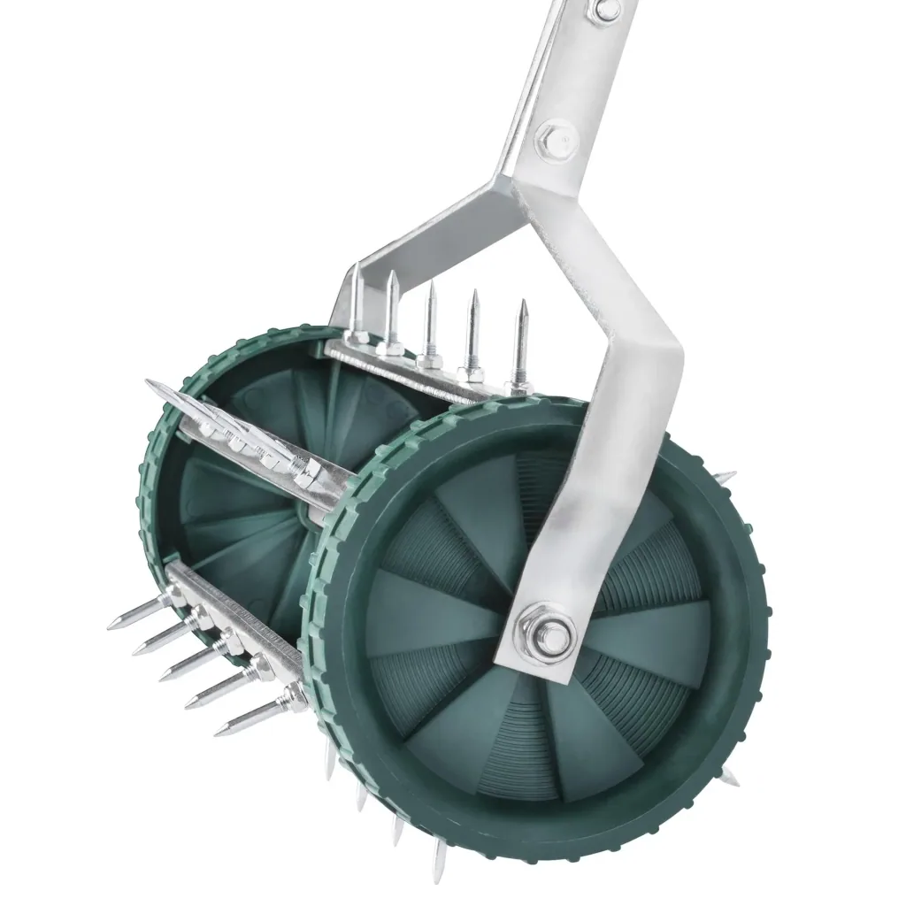 Rolling lawn aerator