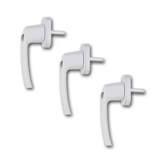 Window handle, lockable, with 2 keys, color white
