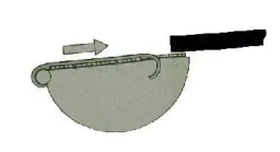 Gutter protection grille, plastic up to RG150, length 3m, 12 clips