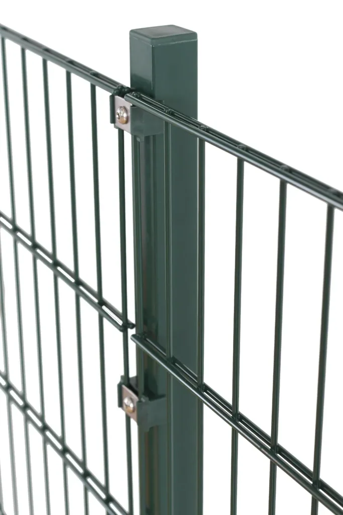 Double rod fence panel set, green, 15 pieces, each 123 cm x 200 cm