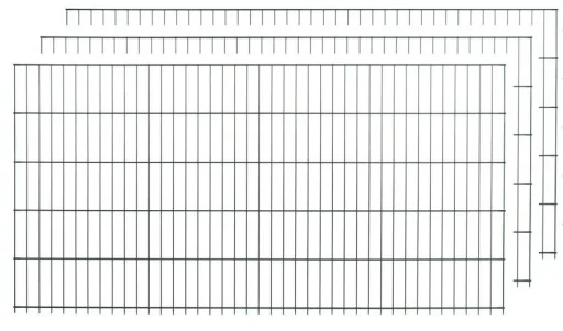 Double rod fence panel set, green, 15 pieces, each 123 cm x 200 cm