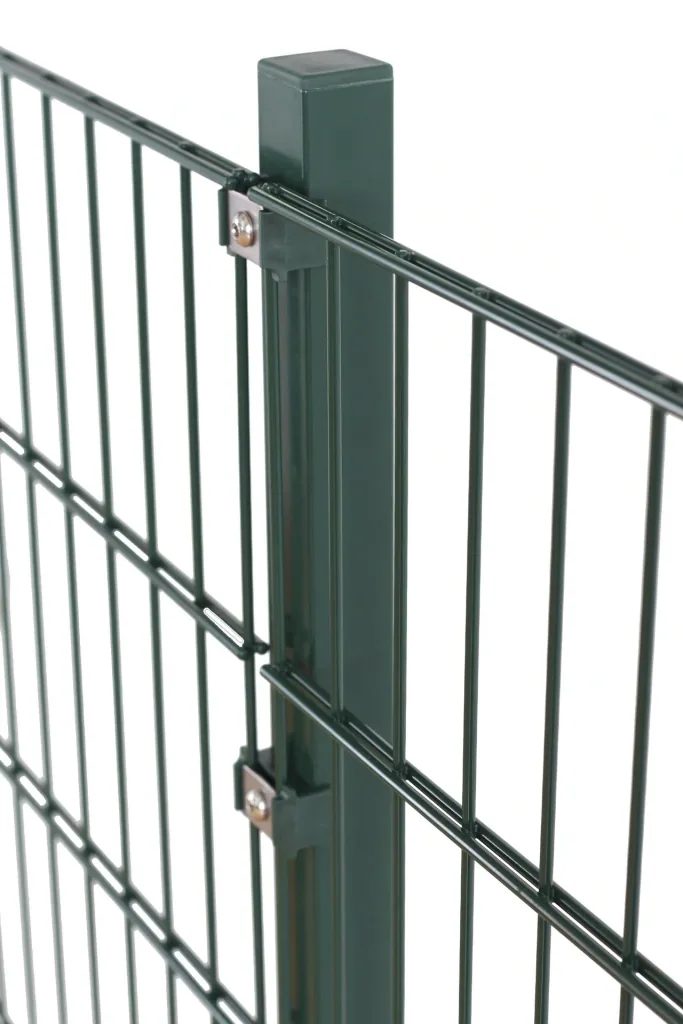 Double-rod fence panel set, green, 15 pieces, each 103 cm x 200 cm