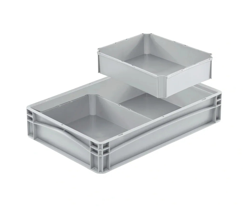 Eurobox insert box grey 1/2 horizontal