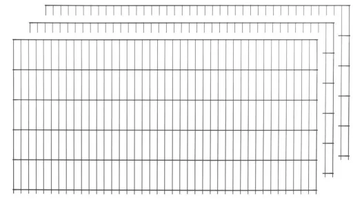 Fence panel set, anthracite, 15 pieces, each 125 cm x 200 cm