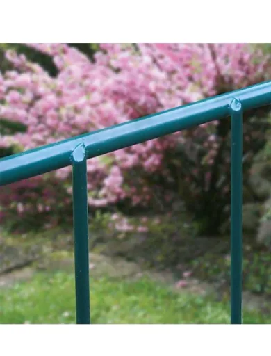 Green welded fence panel set, 15 pieces, each 75 cm x 200 cm