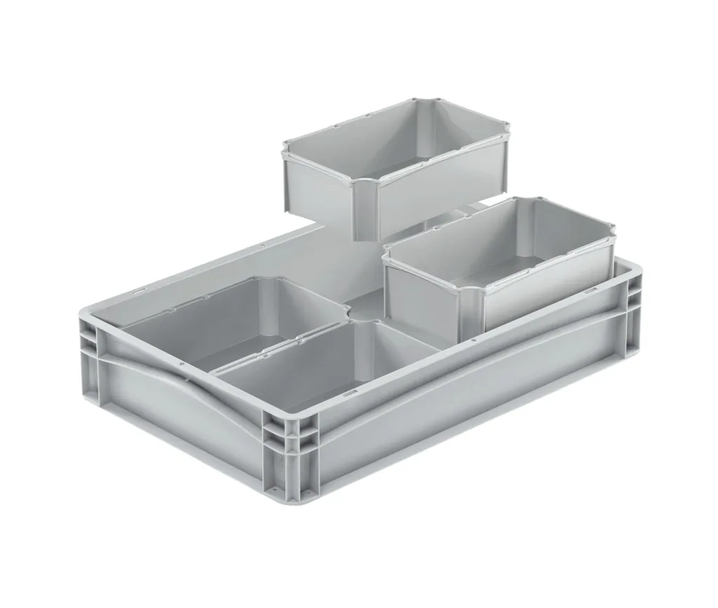 Eurobox insert box grey 1/4 crossed