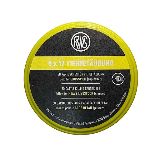 Shot cartridges 9x17, 50 pieces, yellow