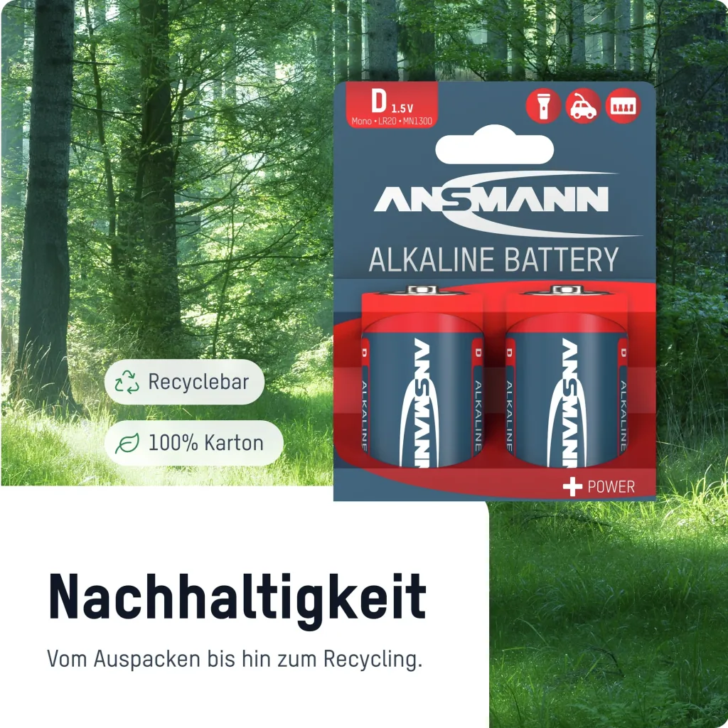 Alkaline Mono D Battery - 2 pieces