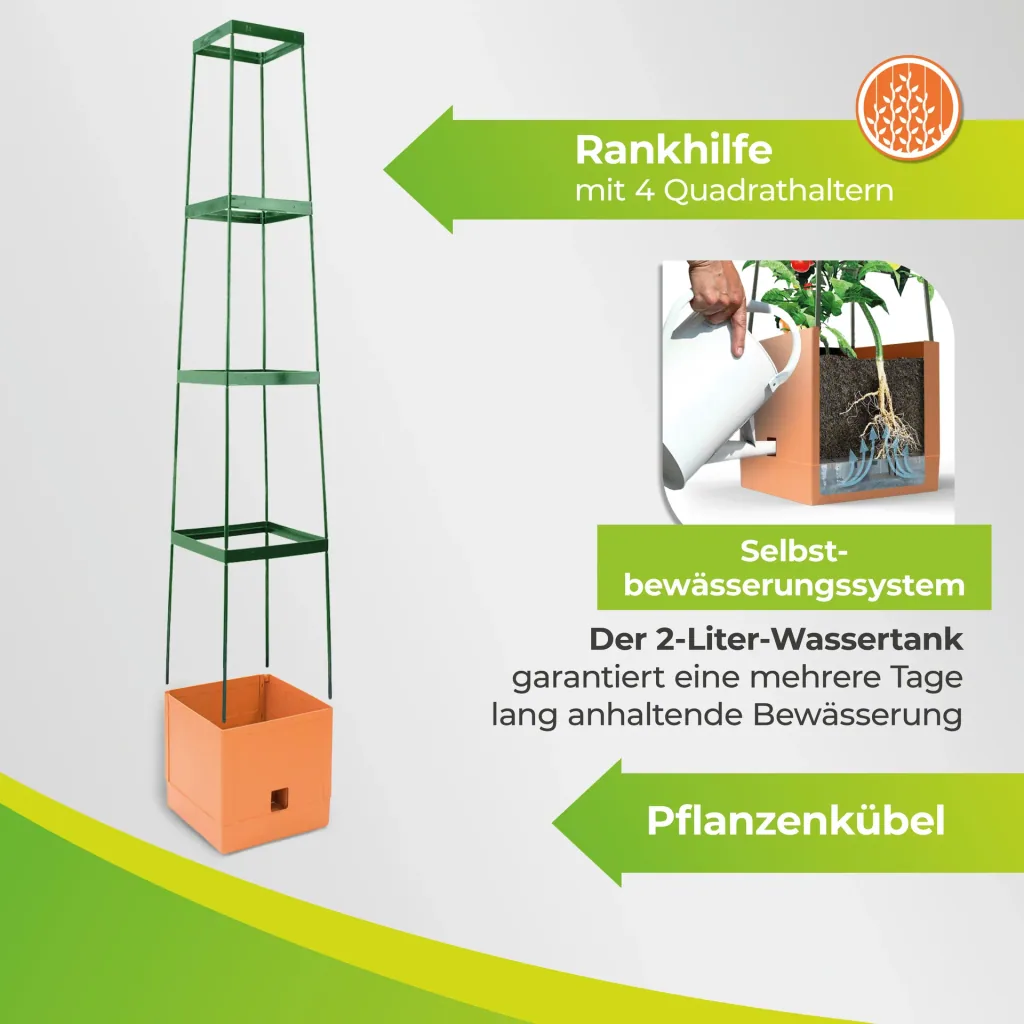 Planting tower "Maxitom" with trellis & irrigation