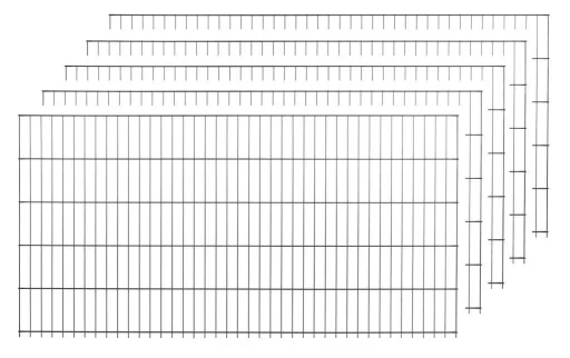 Anthracite welded fence panel set, 5 pieces, each 75 cm x 200 cm