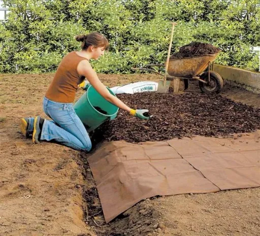 Mulch fabric, 10 x 1.5 m, 70 g/m², brown