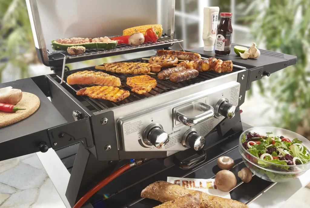 Table gas grill smoker "DALLAS" black