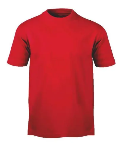 T-shirt with round neck, color red size M
