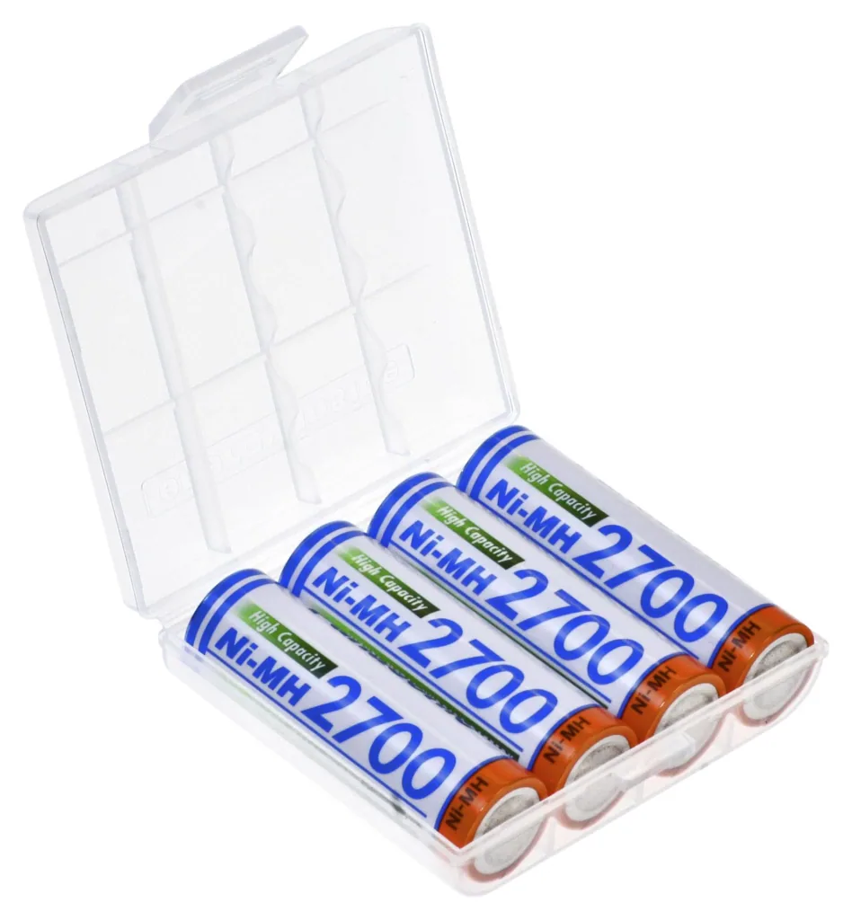 NiMH Mignon (AA) batteries with 2700mAh - 4 pieces with battery box