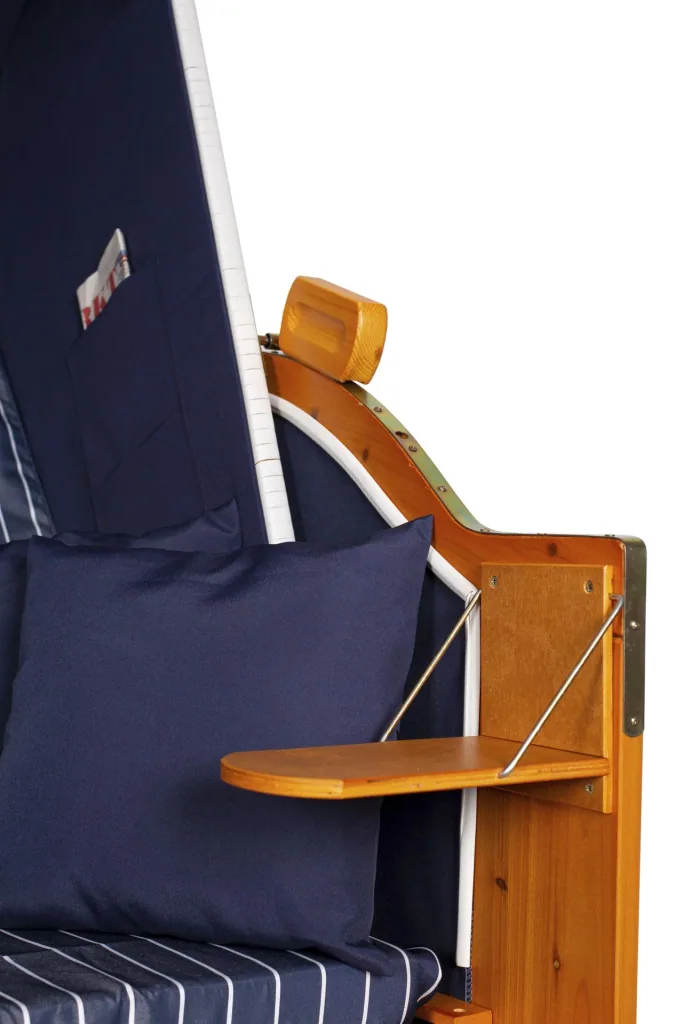 Beach chair "Ostsee" striped in royal blue