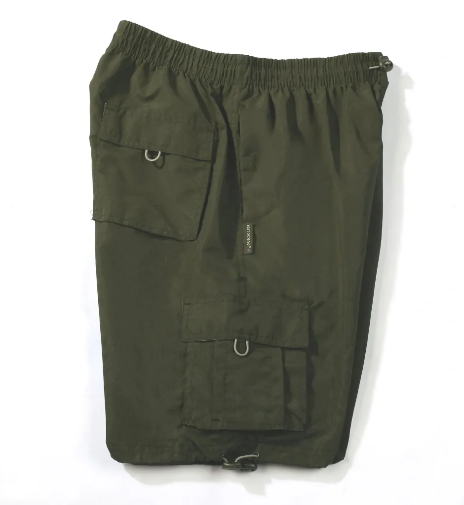 Men's elasticated shorts, olive, size XL