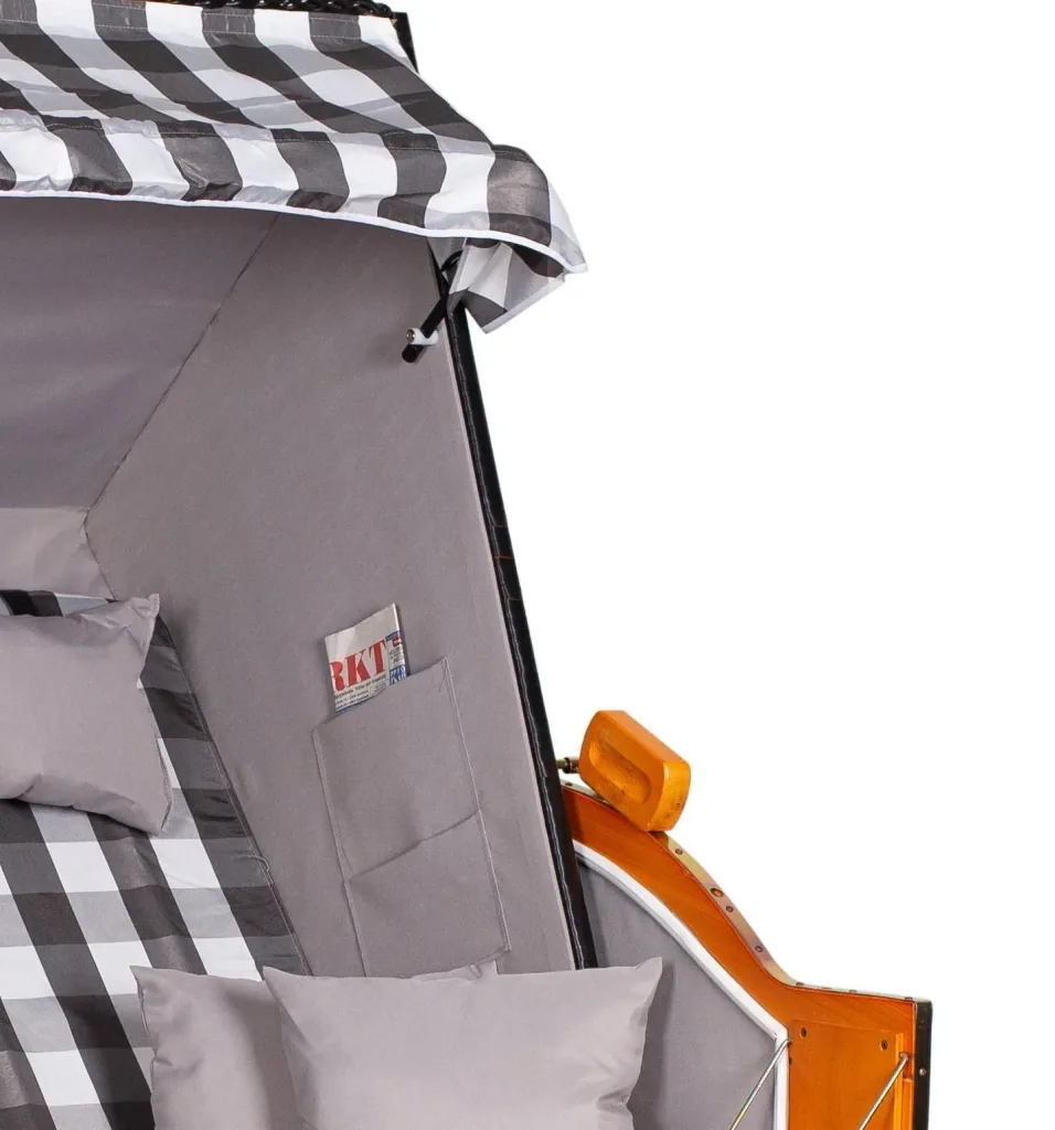Beach chair "Baltic Sea" checked grey/white