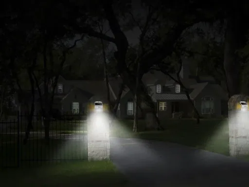 Solar LED light with motion detector, white