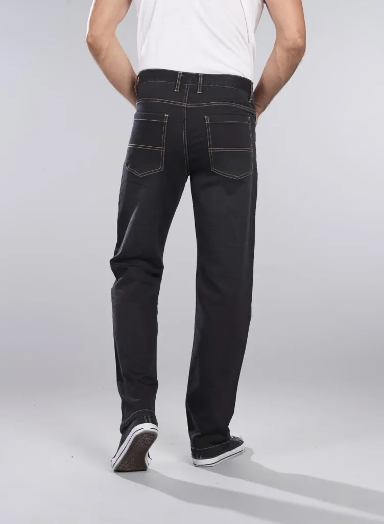 Stretch denim jogging pants, black, size 52