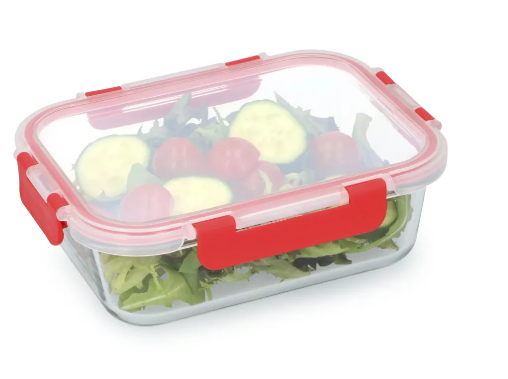 Glass food storage container, 1000ml, 21 x 16 x 6.8cm