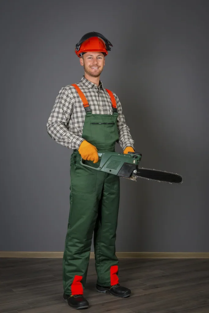 Cut protection safety starter set: trousers size 54, helmet, gloves