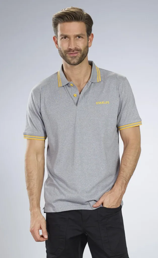 Polo shirt, color silver/melange, size M