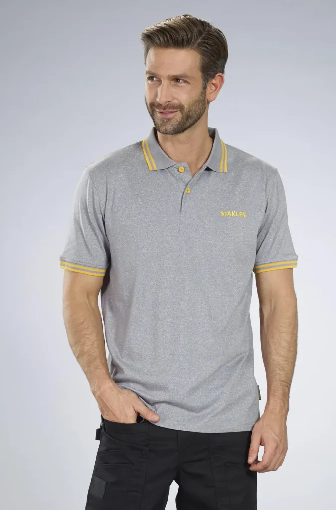 Polo shirt, color silver/melange, size M