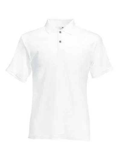 Polo shirt with pique structure, color white, size 3XL