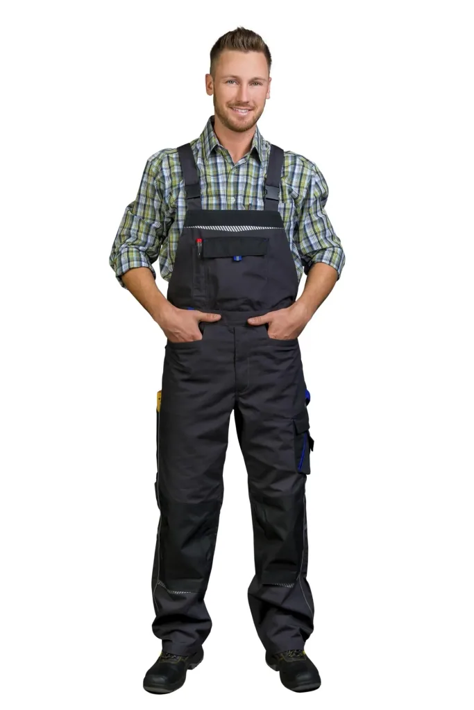 Work dungarees, color gray/royal, size 50
