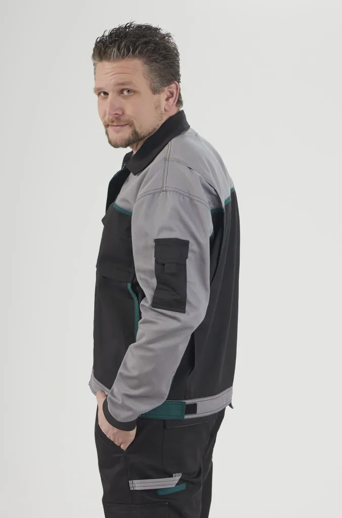 Blouson jacket, color black/grey/green, size 46