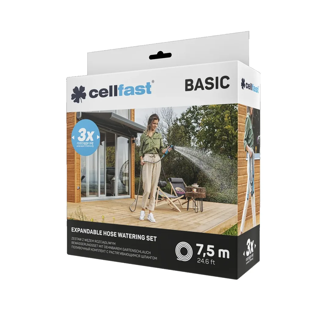 Irrigation kit with expandable garden hose BASIC 7.5 m
