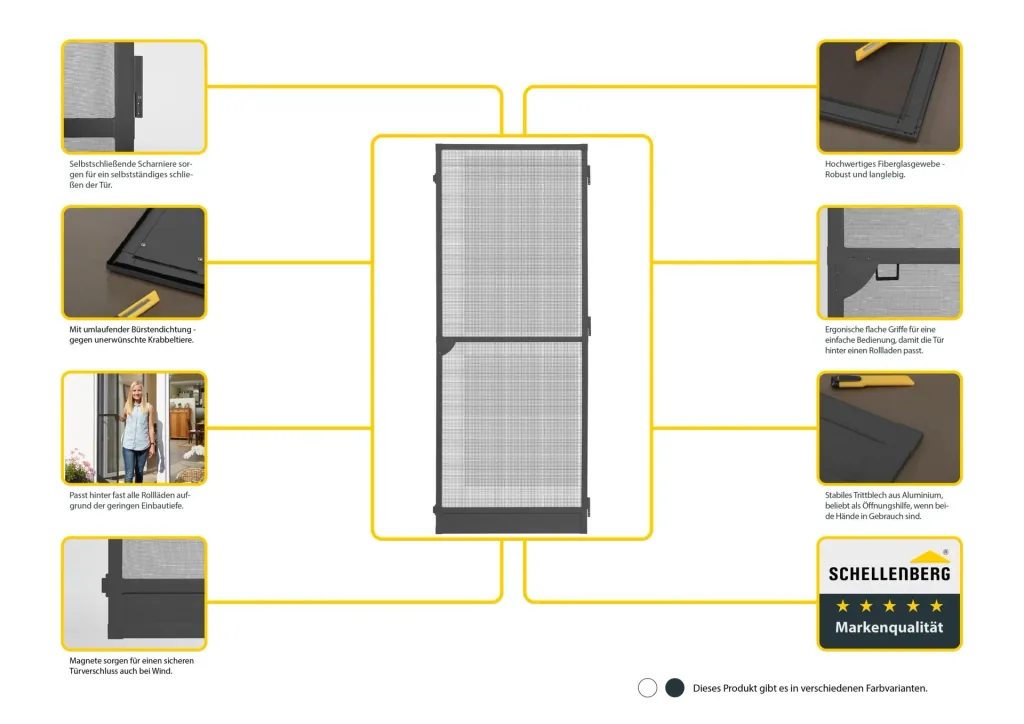 Insect screen door PLUS, anthracite, 100 x 210 cm