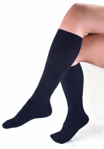 Support knee-high socks with terry cloth padding, beige, size 44/45
