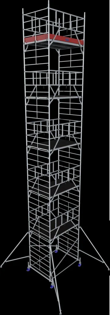 MONTO ProTec XXL aluminum mobile scaffolding, wide structure, working height approx. 12.30 m