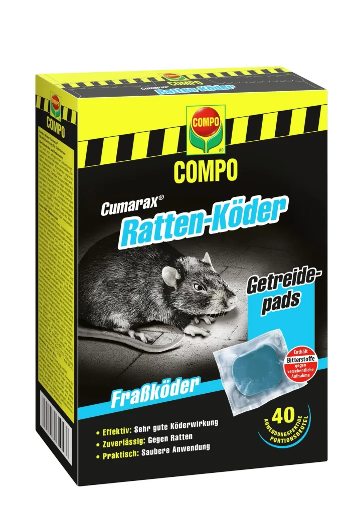Rat bait Cumarax, ready-to-use sachets, 40 x 10 g