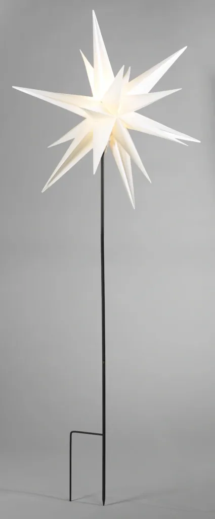 LED star, white, ø 100 cm + 120 cm rod